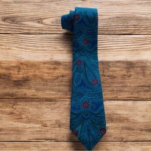 Calvin Klein Blue Floral Silk Tie
